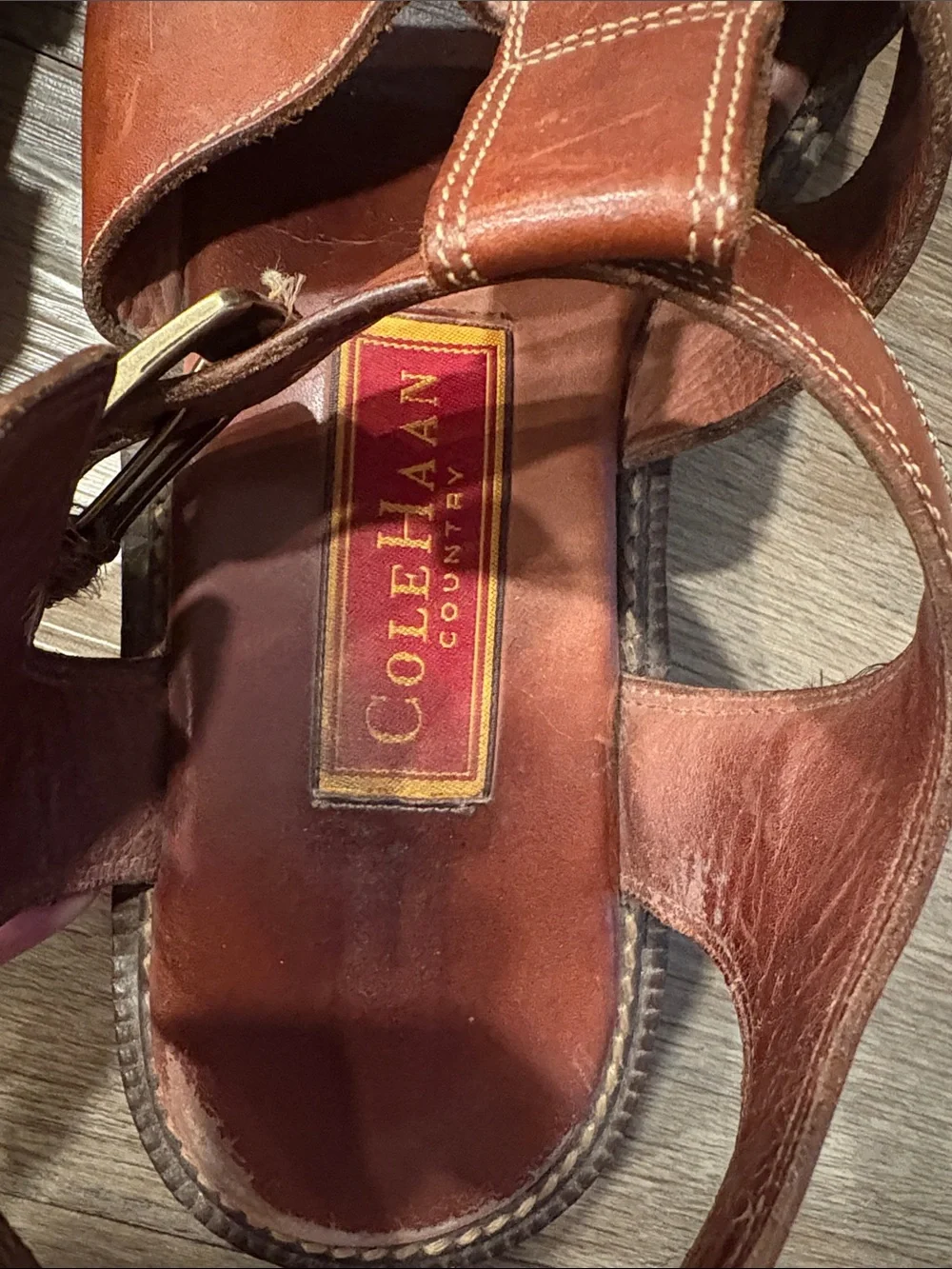 Cole Haan Men’s Tan Brown Leather Fisherman Sandals